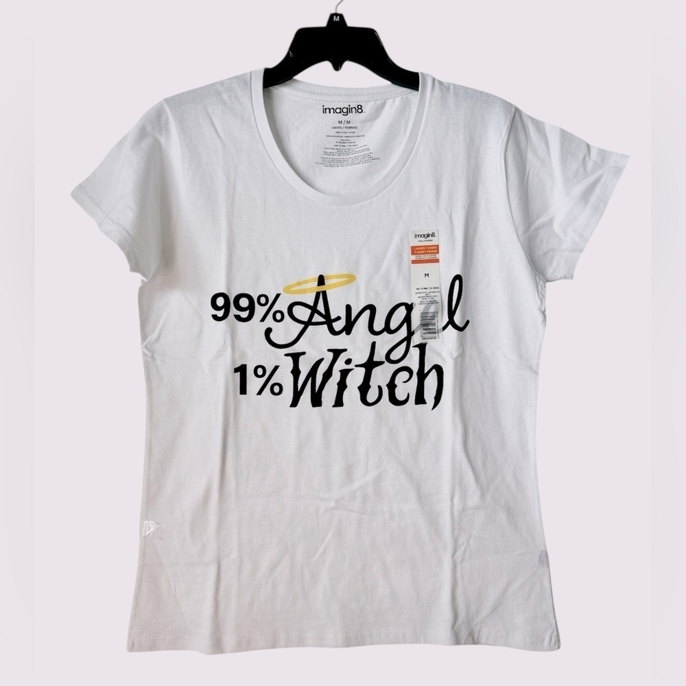 Women's White Graphic Halloween Short Sleves MediumTee NNWT